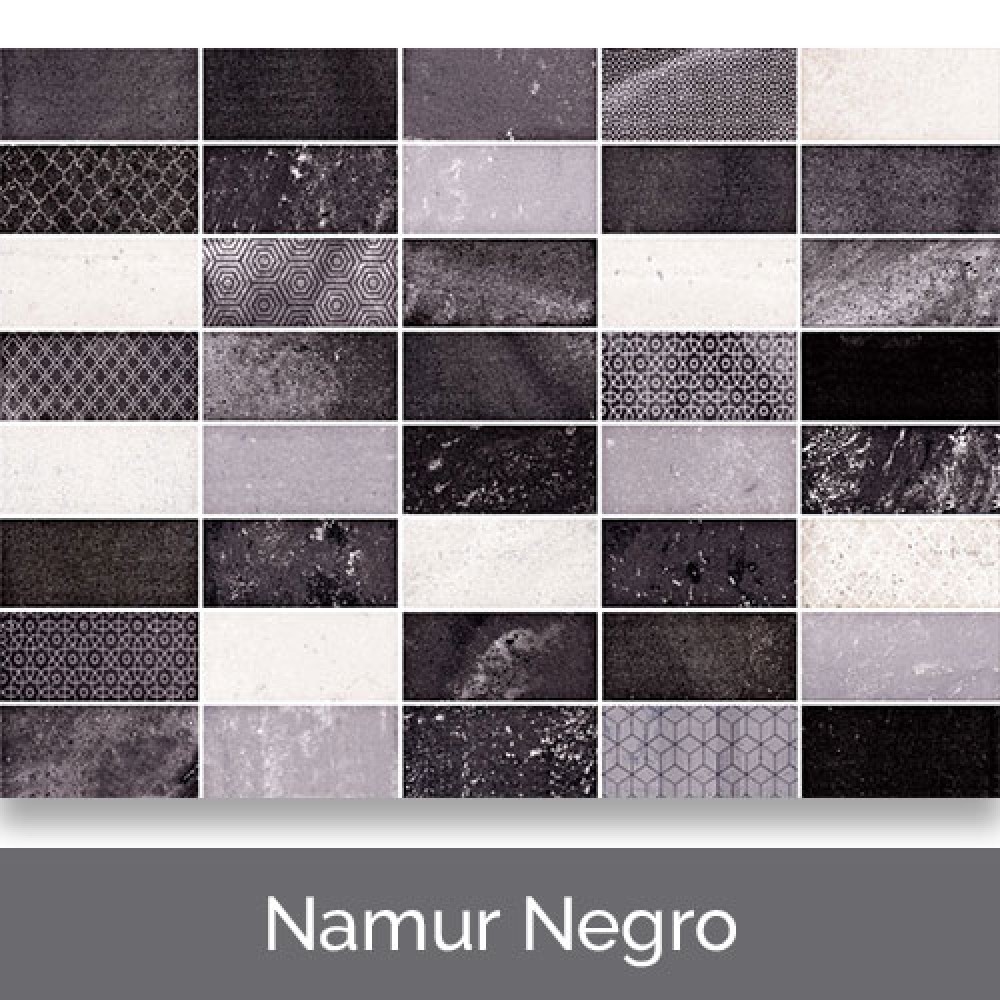 Azulejo Namur Negro 25 x 33.4  cms