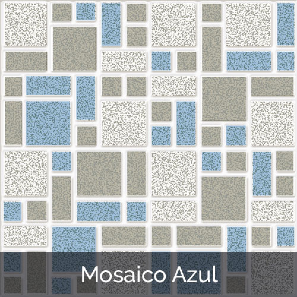 Piso Cerámico para Baño Mosaico Azul 33.4x33.4 cms