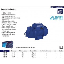 Bomba Periférica 3/4 HP