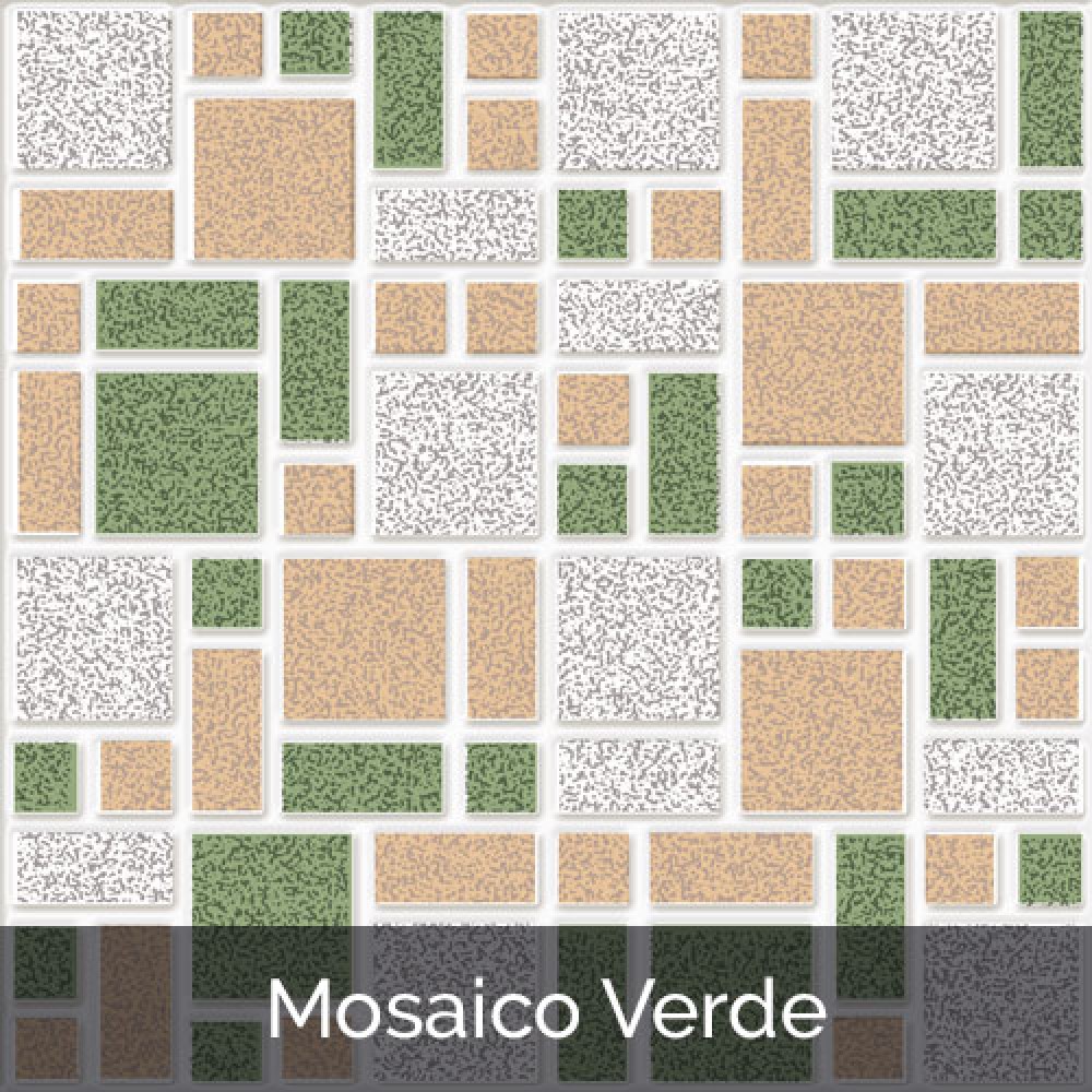 Piso Cerámico para Baño Mosaico Verde 33.4x33.4 cms