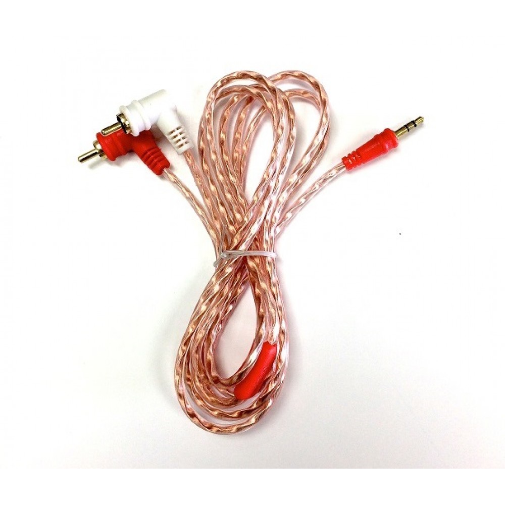 Cable audiopipe 3.5 a 2 rca 12" angulo recto