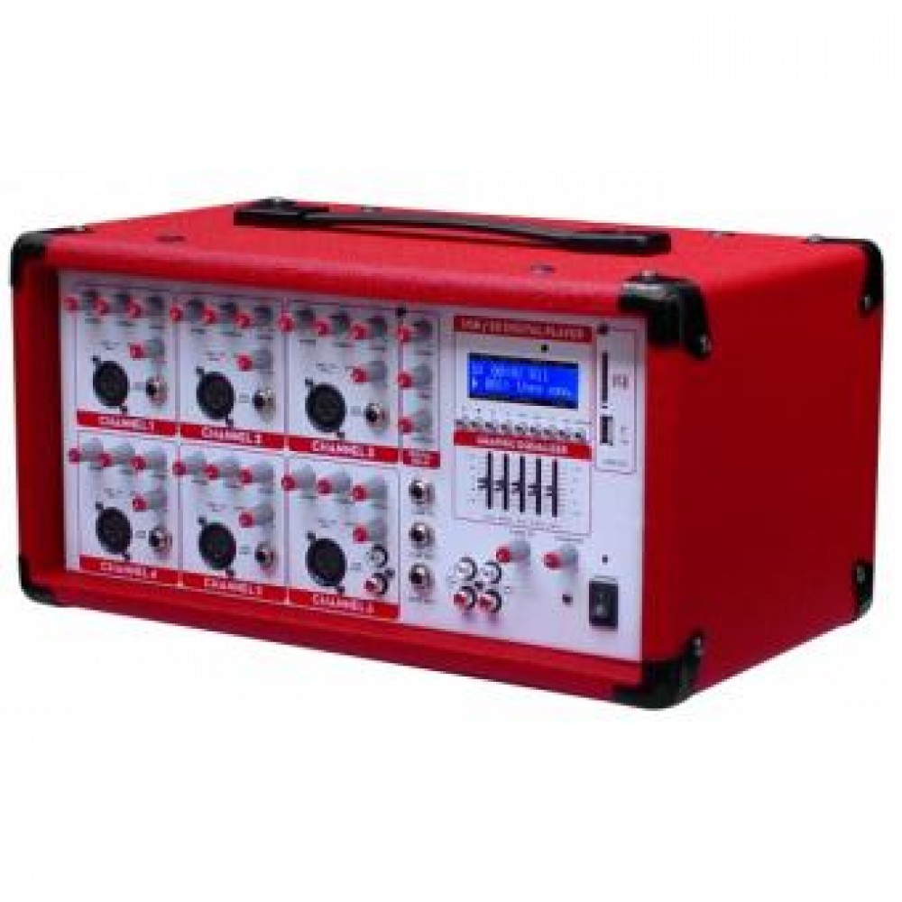 Consola kaiser 6 canales usb,cd, 1600w color rojo