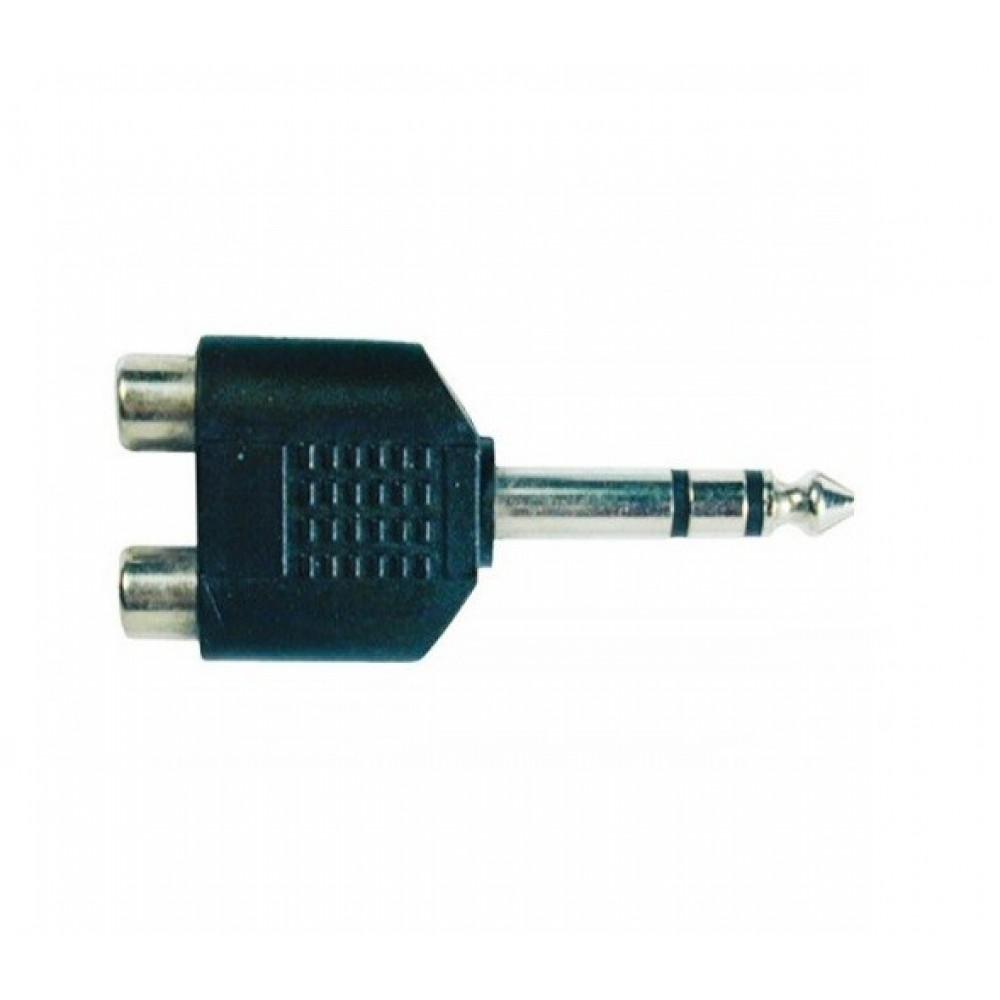 Plug n.a rca 2 hembras a 1/4 estereo